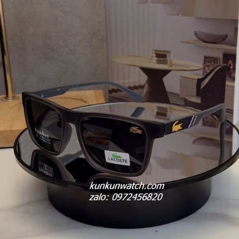 Kính Mát Nam Lacoste LC69072 Gọng Nhựa Nâu, Fom Vuông Thời Trang Cao Cấp - Tròng Chống Tia UV