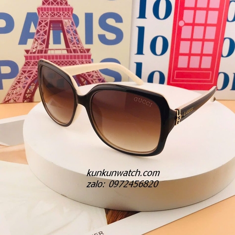 Kính Mát Nữ Gucci GC8431 Fom Bầu Gọng Nhựa Màu Kem Chống Tia UV