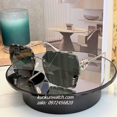 Kính Mát Nữ Gucci GC1326 Fom Vuông Mắt Rêu Gọng Kim Loại Chống Tia UV