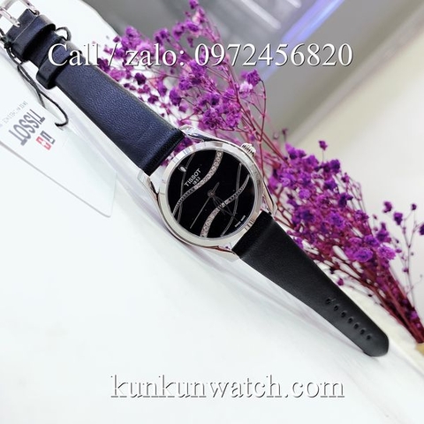 Đồng Hồ Nữ Tissot TSNDTC041 - Dây Da Đen Mặt Đen Vỏ Bạc  - 32mm