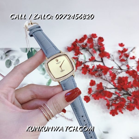 Đồng Hồ Nữ Rolex RLND017 - Dây Xanh Dương Mặt Vàng - 34mm