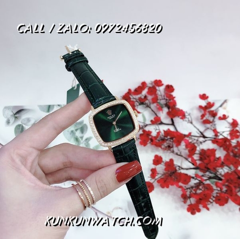 Đồng Hồ Nữ Rolex RLND019 - Dây Xanh Lá Mặt Xanh - 34mm