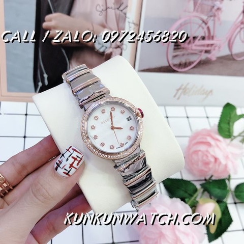 Đồng Hồ Nữ Bvlgari BGRNT014 - Dây Demi Mặt Trắng - 34mm