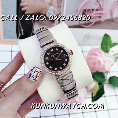 Đồng Hồ Nữ Bvlgari BGRNT015 - Dây Demi Mặt Đen - 34mm