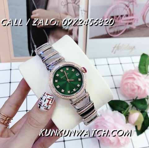 Đồng Hồ Nữ Bvlgari BGRNT017 - Dây Demi Mặt Xanh - 34mm