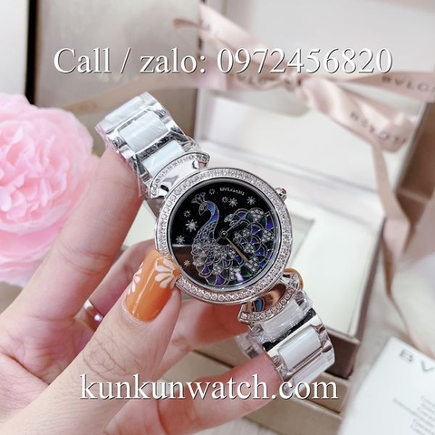 Đồng Hồ Nữ Bvlgari Bulgari BGRNT022 - Dây Bạc Mặt Đen - 33mm