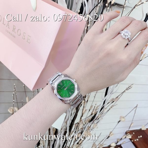 Đồng Hồ Nữ Bvlgari Lvcea BGRNT032 - Dây Kim Loại ( Bạc Mặt Xanh )  - 35mm