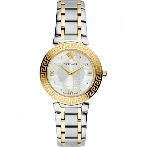 Đồng Hồ Nữ Versace Daphnis Mặt Số Khảm Trai - Demi Mặt Trắng - 36mm