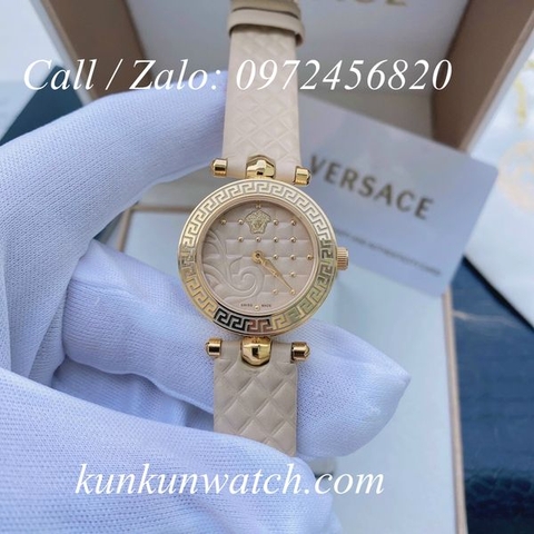 Đồng Hồ Nữ Versace Vanitas Mini - Dây Da Nude - 30mm