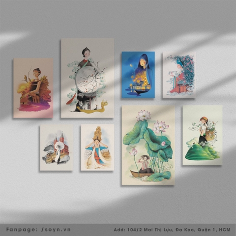 Bộ tranh treo tường hiện đại, Bản sắc Việt Nam, Phụ nữ Việt Nam, Vietnamese Woman, Soyn SE518