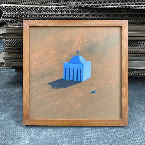Tranh treo tường canvas KT 30x30cm khung viền gỗ