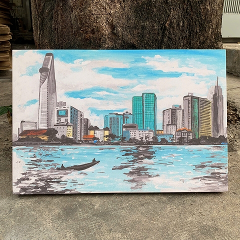 Tranh treo tường canvas KT 30x45cm tràn viền