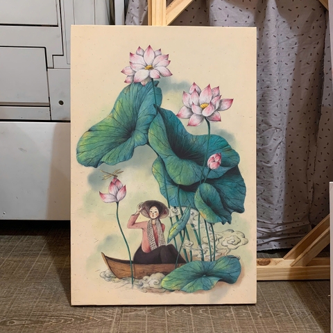 Tranh treo tường canvas KT 40x60cm tràn viền