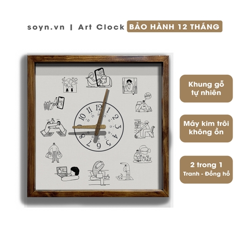 Đồng hồ treo tường gỗ Artclock Soyn C125