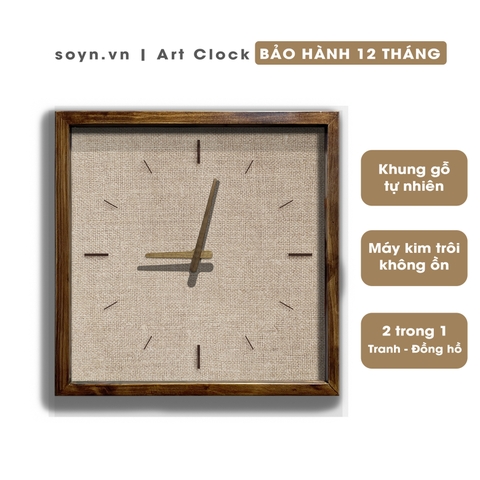 Đồng hồ treo tường gỗ tự nhiên phong cách mộc mạc vintage, Quà tặng tân gia ý nghĩa, Artclock Soyn C146