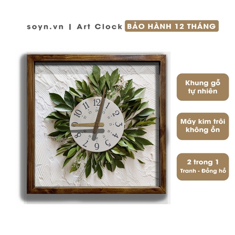 Đồng hồ treo tường gỗ tự nhiên, Tranh đồng hồ trang trí tường, Quà tặng tân gia, Artclock Soyn C63