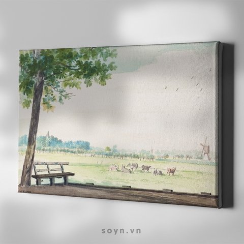 Tranh treo tường Cotton Canvas Cổ điển, Classic painting, căng khung gỗ thông tràn cạnh SNS3536