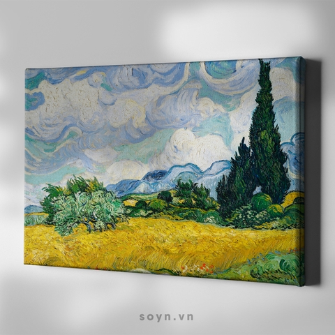Tranh treo tường Cotton Canvas Cổ điển, Classic painting, căng khung gỗ thông tràn cạnh SNS3518 Van Gogh