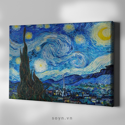 Tranh treo tường Cotton Canvas Cổ điển, Classic painting, căng khung gỗ thông tràn cạnh SNS3519 Van Gogh