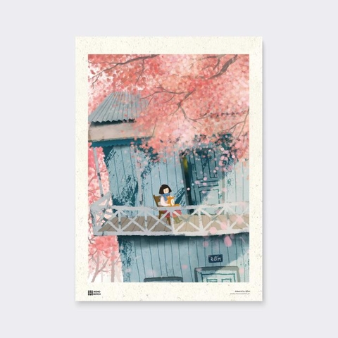 Tranh Poster Cherry Blossom | Đốm Illustration