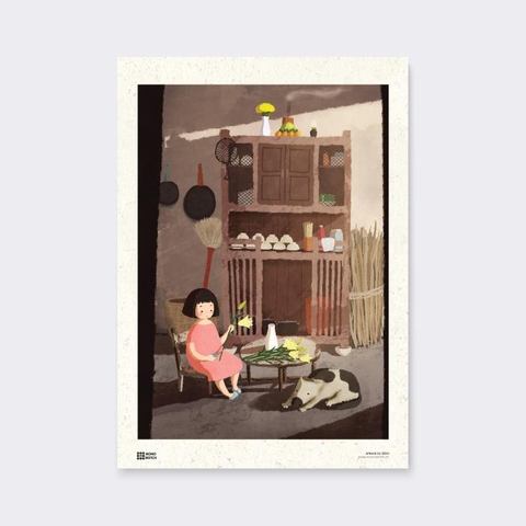 Tranh Poster Old Kitchen | Đốm Illustration