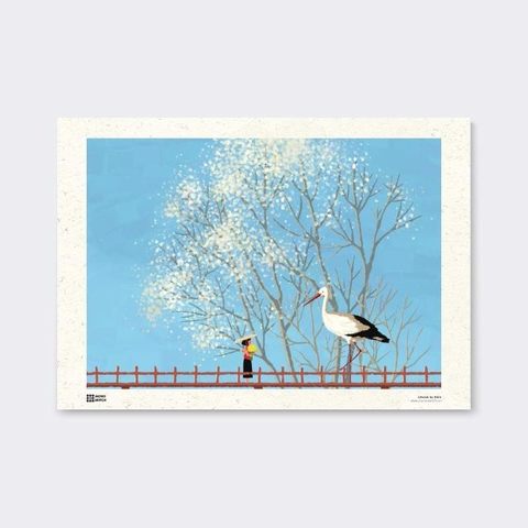 Tranh Poster Spring in White | Đốm Illustration