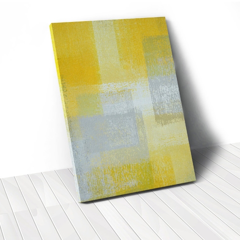 Tranh canvas Abstract Yellow grey