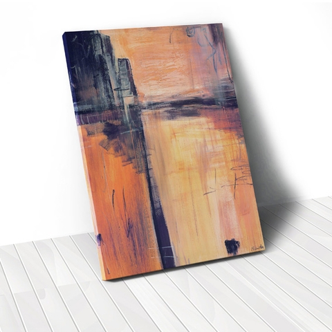 Tranh canvas Abstract landscape, orange black