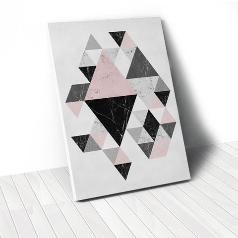 Tranh Grey pink abstract 2