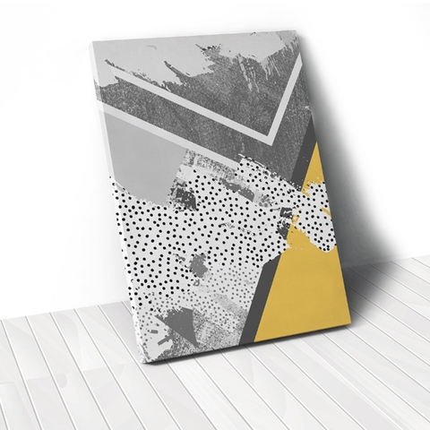 Tranh Yellow Grey geometric