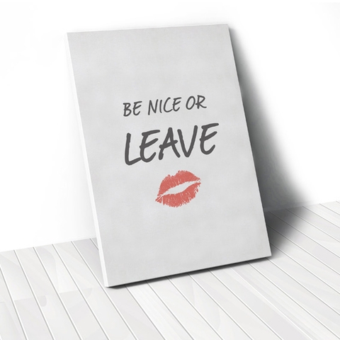 Tranh Be nice or leave, red lip