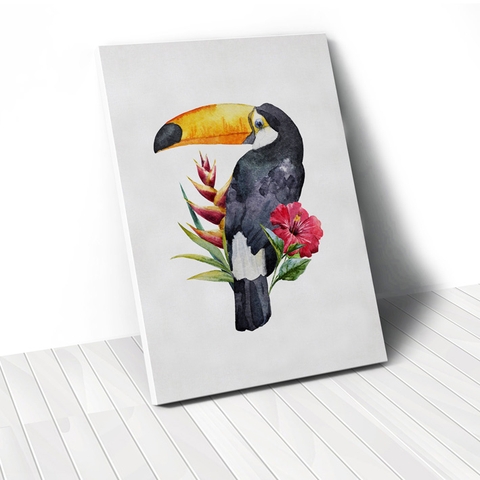 Tranh Parrot with flower 2