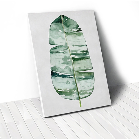 Tranh canvas Watercolor Banana Leaf, Tropical, Green