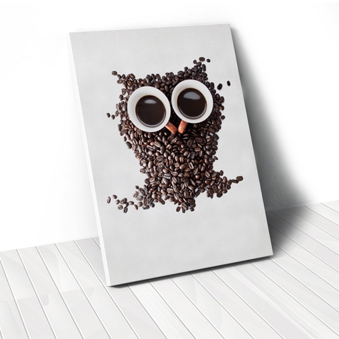 Tranh Owl coffee