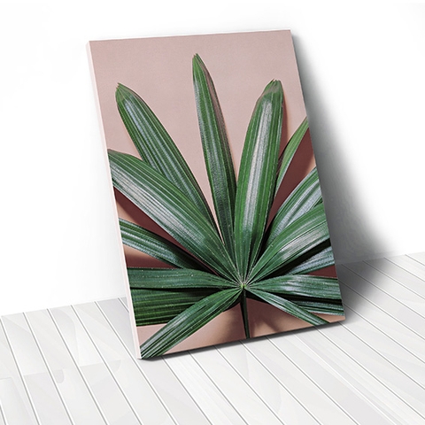 Tranh canvas Green Leaf, Pink