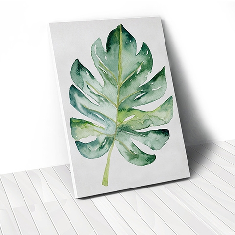 Tranh canvas Watercolor Monstera Leaf