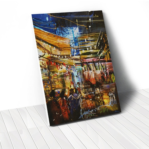 Tranh canvas Market painting