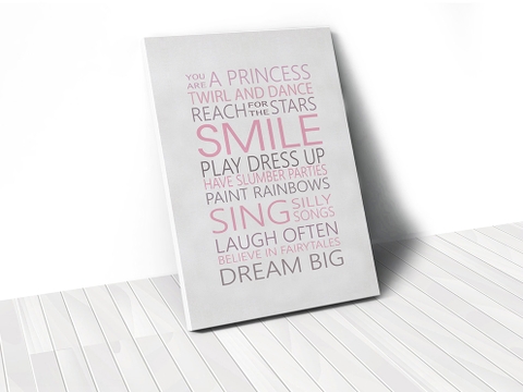 Tranh Smile quote, pink