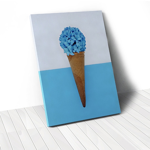 Tranh canvas Blue Flower Ice cream