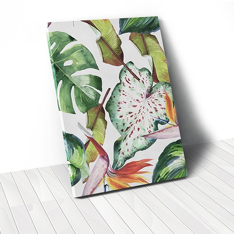 Tranh canvas Watercolor Leaves Pattern