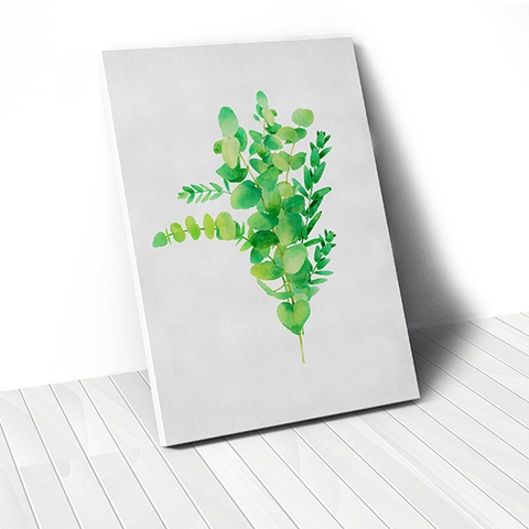 Tranh canvas Watercolor Leaves, Green