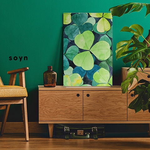 Tranh Canvas Cỏ ba lá, Green Leaves, Watercolor S0125