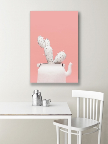 Tranh White cactus, pink