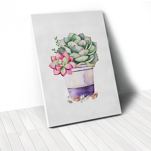 Tranh Cactus, succulent watercolor 03