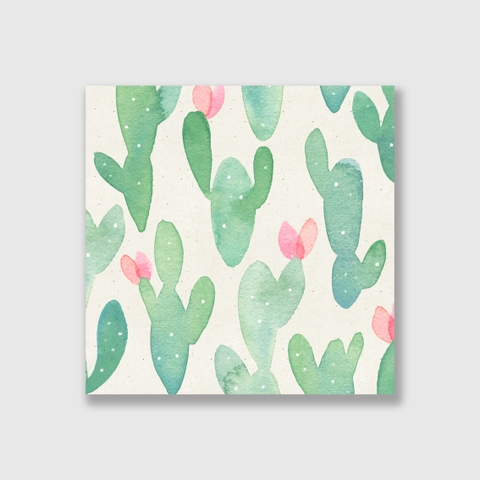 Tranh Cactus pattern, watercolor S0214