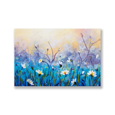 Tranh Daisy flower painting, blue S0218