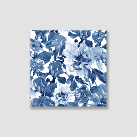 Tranh Peony flower, Pattern painting, Blue S0228