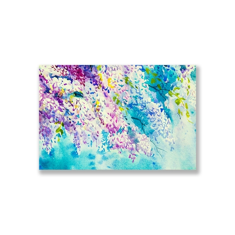 Tranh Wisteria flower watercolor S2032