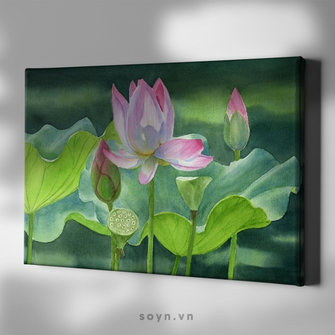Tranh treo tường Cotton Canvas Flower, Lotus / Hoa sen S0405