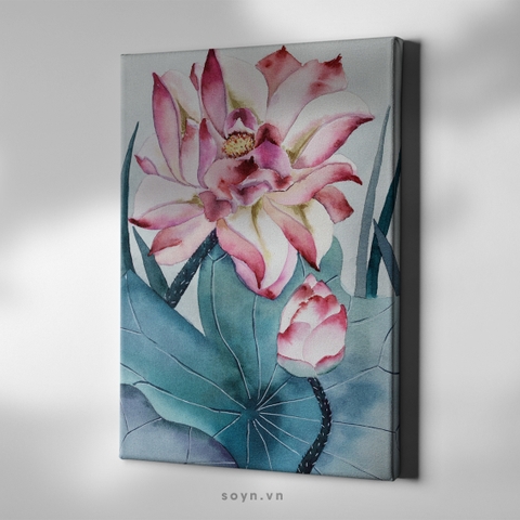 Tranh treo tường Cotton Canvas Flower, Lotus / Hoa sen S0409